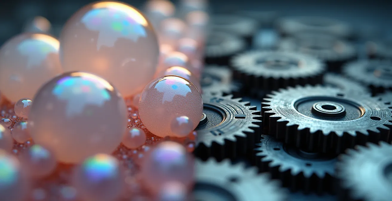 Abstract visualization showing the contrast between empty compliments and real commitment signals