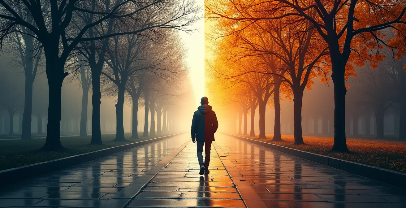 Abstract visualization of neural connections being activated by different route choices