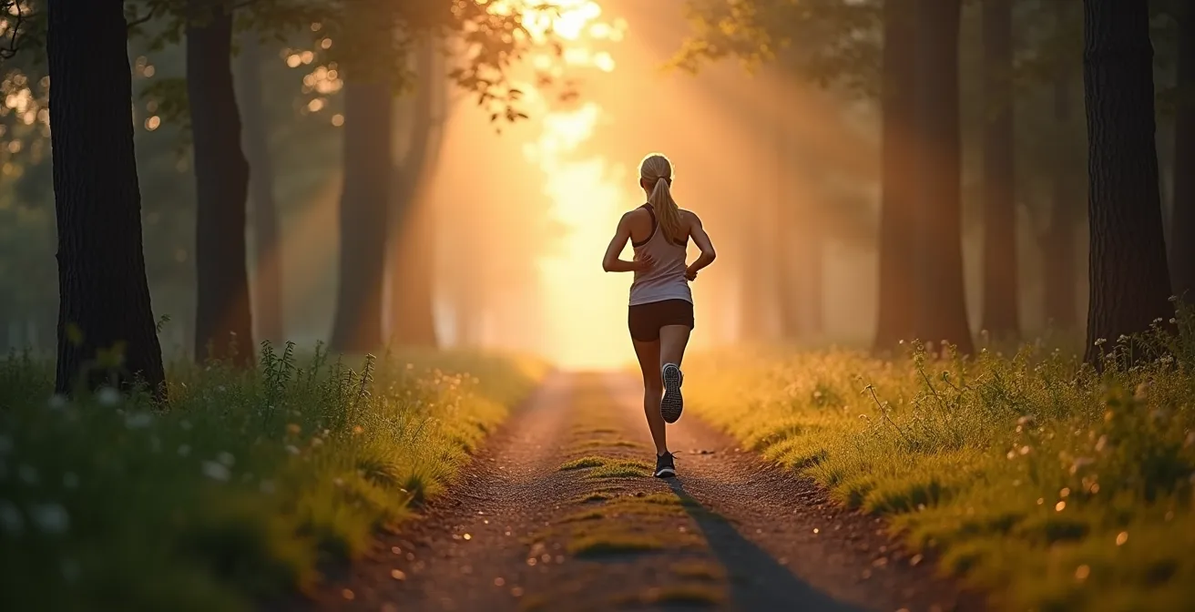 Runner checking heart rate monitor during Zone 2 training